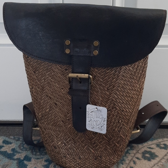 Free People Weaved Backpack Hand Woven - Picture 2 of 6